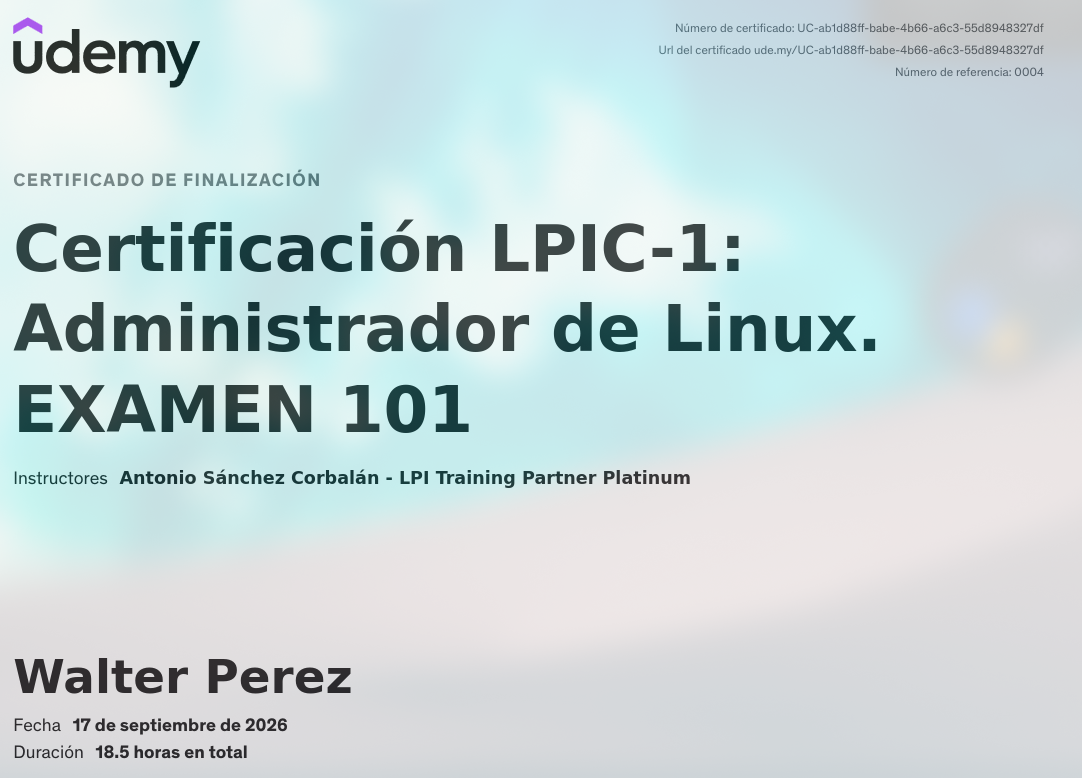 Certificación LPIC-1: Administrador de Linux. EXAMEN 101