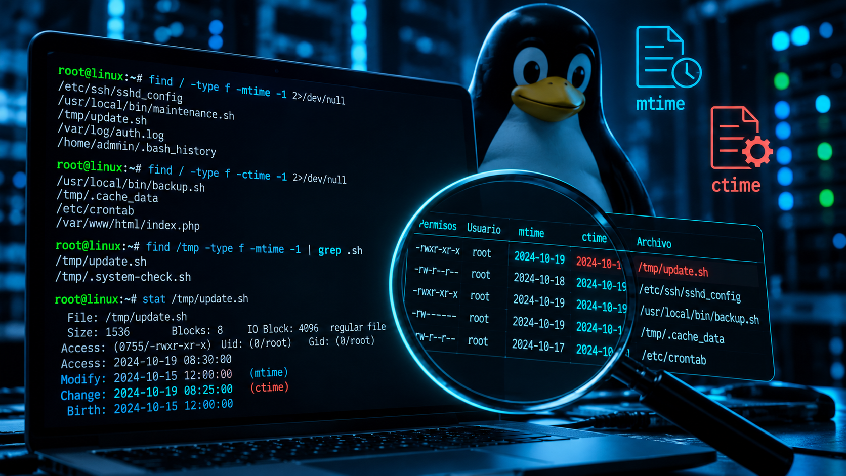 Imagen de portada de Hacking ético en Linux: cómo detectar archivos sospechosos y rastrear cambios en tu servidor