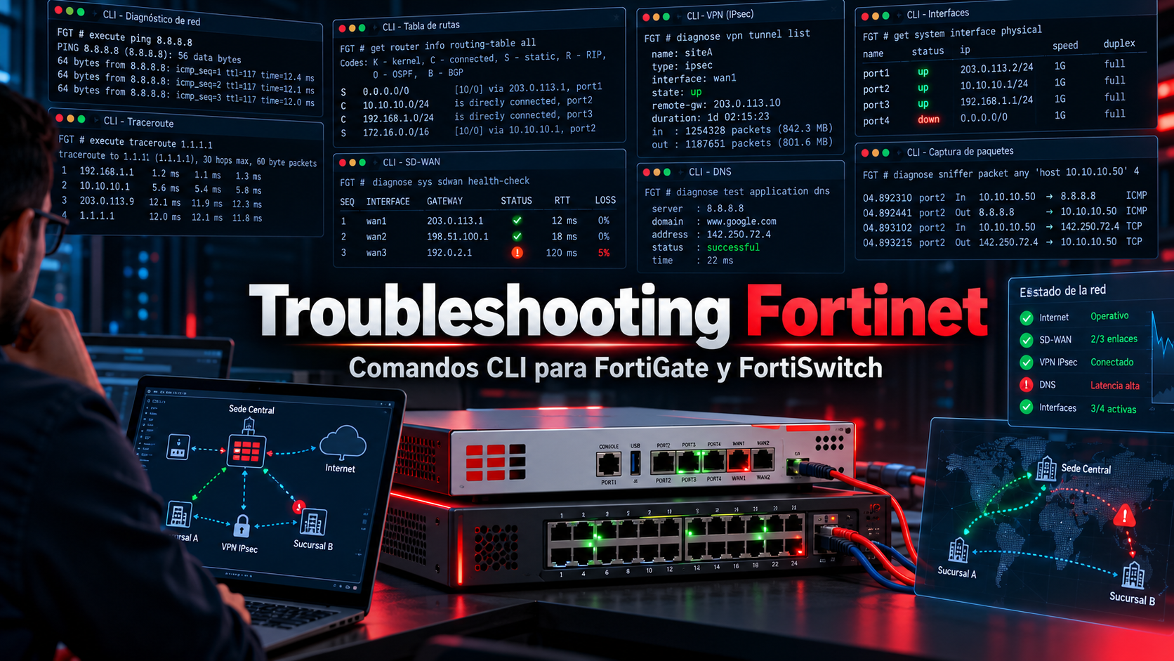 Imagen de portada de Troubleshooting en Fortinet: los comandos CLI que utilizo para diagnosticar problemas de red